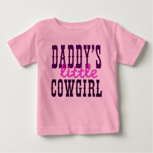 Camiseta Para Bebê Pai Pequena Cowgirl