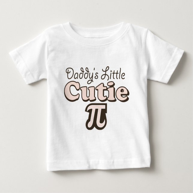 Camiseta Para Bebê Pai Pequeno Cutie Pi Criança Longa Folga (Frente)