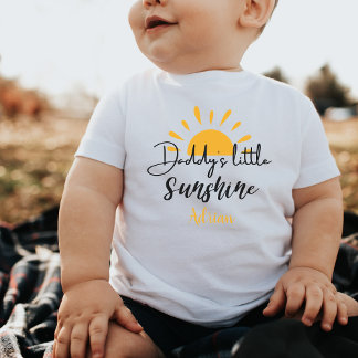 Camiseta Para Bebê Pai Pequeno Sol Personalizado Novato