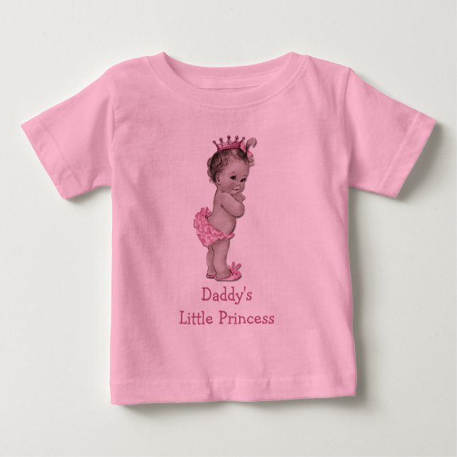 Camiseta Para Bebê Pai Princesa Vintage Baby (Frente)