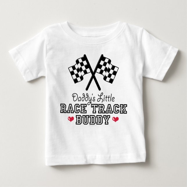 Camiseta Para Bebê Pai Race Track Buddy Bebezinha Longa (Frente)