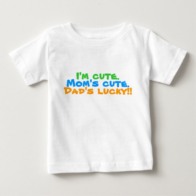 Camiseta Para Bebê Pai sortudo! (Frente)