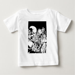 Camiseta Para Bebê Painel cómico 2 da noite a mais preta
