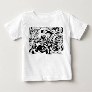 Camiseta Para Bebê Painel cómico da noite a mais preta