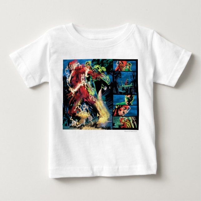 Camiseta Para Bebê Painel Lanterna Flash e Verde (Frente)