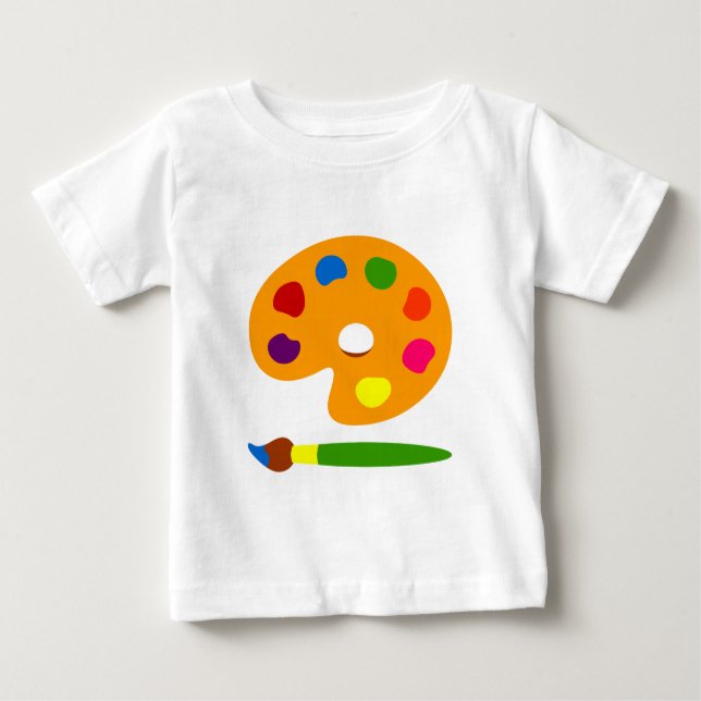 Camiseta Para Bebê Paint Palette Art (Frente)