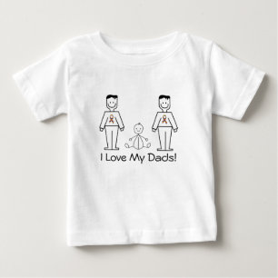 Camiseta Para Bebê Pais customizáveis de LGBT 2 & um bebê