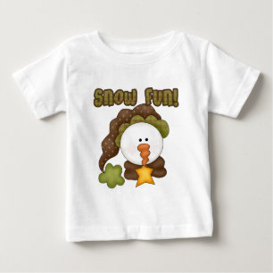 Camiseta Para Bebê País Prim do boneco de neve do divertimento da
