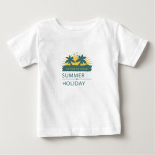 Camiseta Para Bebê Paisagem de Férias de Verão