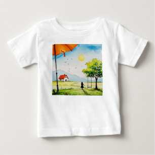 Camiseta Para Bebê Paisagem rural
