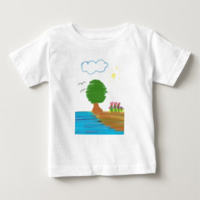 Camiseta Para Bebê paisaje (Frente)