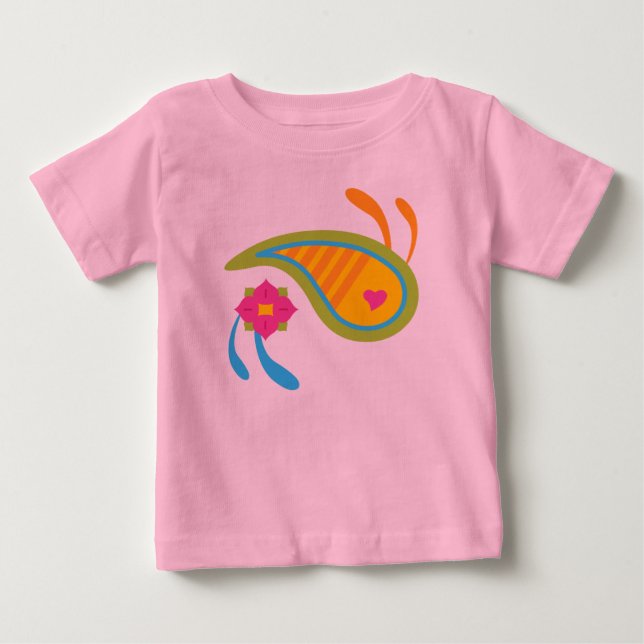 Camiseta Para Bebê Paisley Fun (Frente)