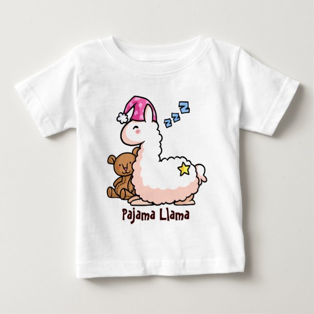 Camiseta Para Bebê Pajama Llama (Frente)