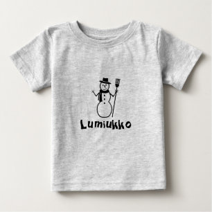 Camiseta Para Bebê Palavra finlandesa para o boneco de neve