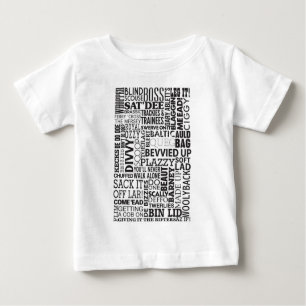 Camiseta Para Bebê Palavras e frases do escopo