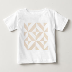 Camiseta Para Bebê Pale Beige Geométrico Deco Cube Padrão