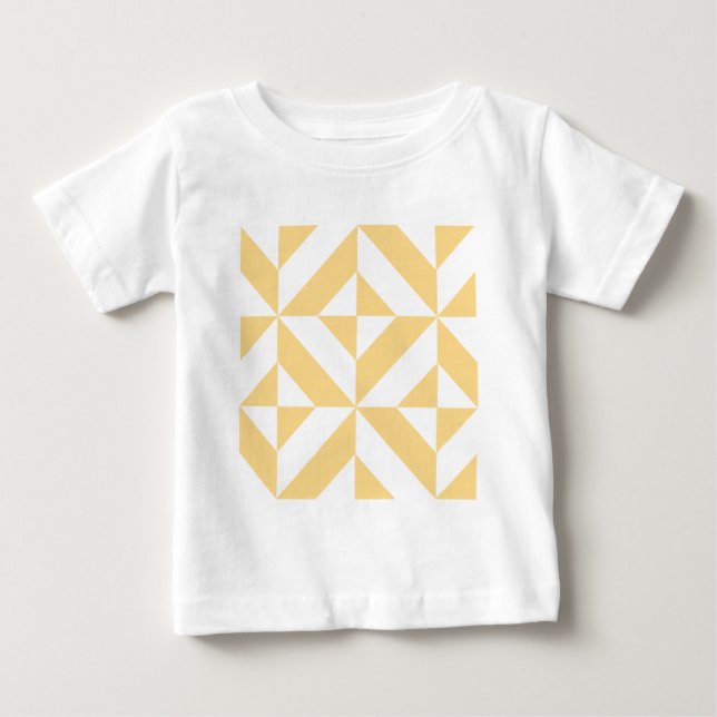 Camiseta Para Bebê Pale Melon Geométrico Deco Cube (Frente)