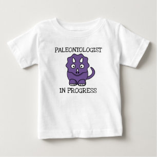 Camiseta Para Bebê Paleontólogo Em Curso Tricerátops Roxos