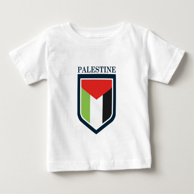 Camiseta Para Bebê Palestina e bandeira palestina (Frente)