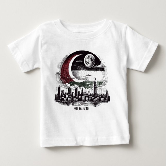 Camiseta Para Bebê Palestina livre (Frente)