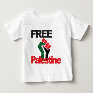 Camiseta Para Bebê Palestina livre - فلسطينعلم - bandeira pa