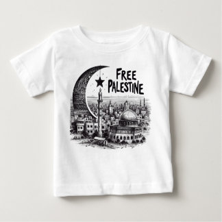 Camiseta Para Bebê Palestina livre de aqsa livre