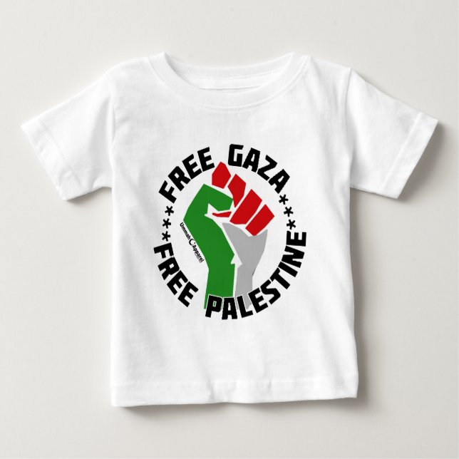 Camiseta Para Bebê palestina livre de gaza (Frente)
