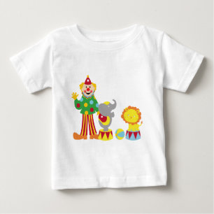 Camiseta Para Bebê Palhaço de circo dos desenhos animados e t-shirt
