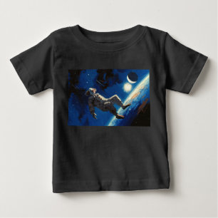 Camiseta Para Bebê "Palhaço No Espaço" pintura a óleo