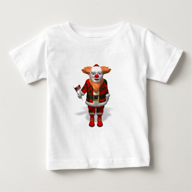 Camiseta Para Bebê Palhaço Santa Claus (Frente)