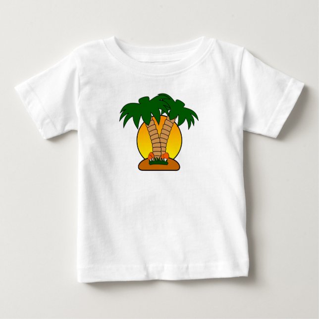 Camiseta Para Bebê Palm Tree (Frente)