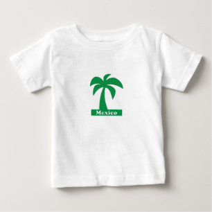 Camiseta Para Bebê Palm Tree (Férias do México) - Baby Fine Jersey