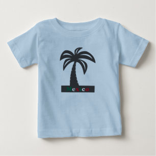 Camiseta Para Bebê Palm Tree (Férias do México) - Baby Fine Jersey