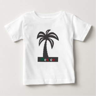 Camiseta Para Bebê Palm Tree (Férias do México) - Baby Fine Jersey T-