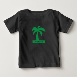 Camiseta Para Bebê Palm Tree (Férias do México) - Baby Fine Jersey T-