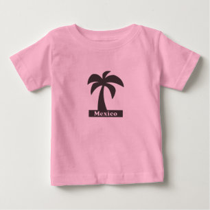 Camiseta Para Bebê Palm Tree (Férias do México) - Baby Fine Jersey T-