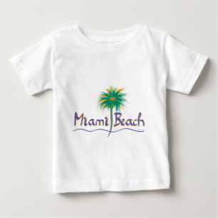 Camiseta Para Bebê Palma de Miami Beach, Florida
