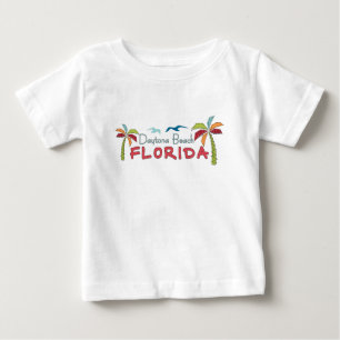 Camiseta Para Bebê Palmas artísticas de Daytona Beach Florida