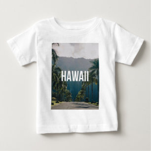 Camiseta Para Bebê Palmeiras Tropicais de Hawaii Estética
