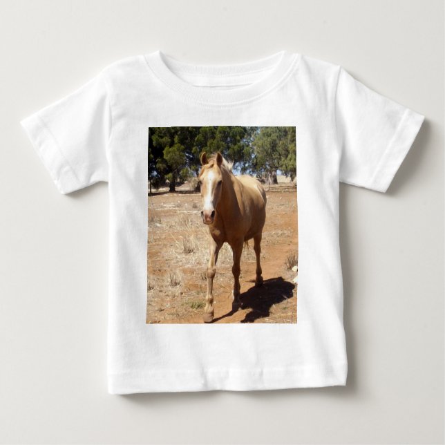 Camiseta Para Bebê Palomino Horse Saudação, (Frente)