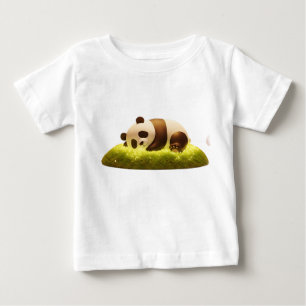 Camiseta Para Bebê Panda 3D Aconchegante na Floresta Mágica