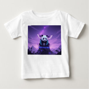 Camiseta Para Bebê Panda Alado Fantasia no Pico Flutuante