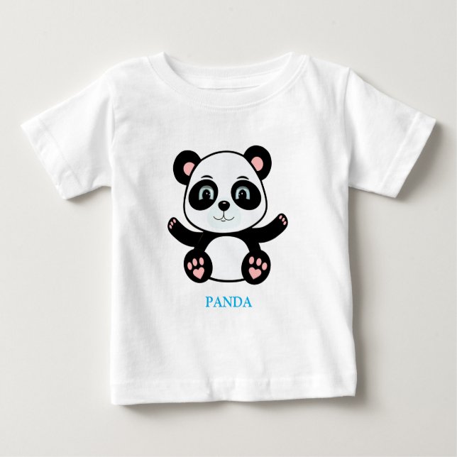 Camiseta Para Bebê Panda Bear Cartoon (Frente)