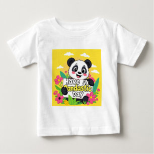 Camiseta Para Bebê Panda Bonita "Tenha Um Dia Pandástico"