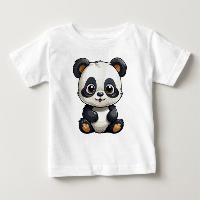 Camiseta Para Bebê Panda branca (Frente)