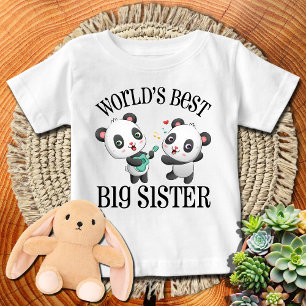 Camiseta Para Bebê Panda 🐼 com a Melhor Irmã Mais Velha do Mundo da