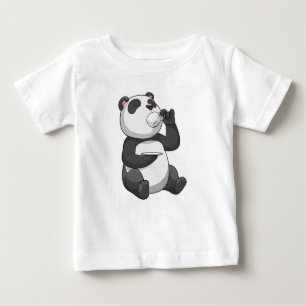 Camiseta Para Bebê Panda com a Taça Tea