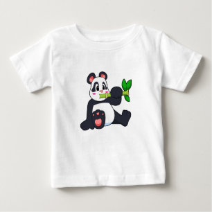 Camiseta Para Bebê Panda com Bamboo