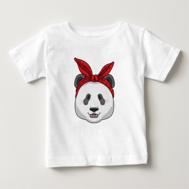 Camiseta Para Bebê Panda com Bandana (Frente)