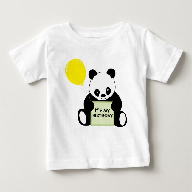 Camiseta Para Bebê Panda com idade conhecida customizável & mais do (Frente)